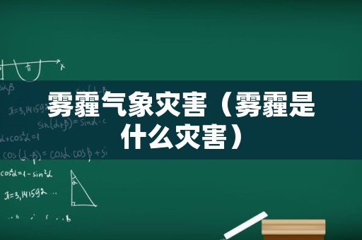 雾霾气象灾害（雾霾是什么灾害）