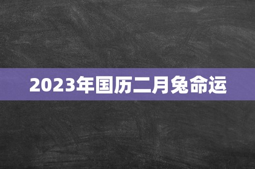 2023年国历二月兔命运