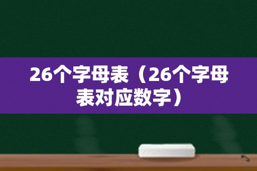 26个字母表（26个字母表对应数字）