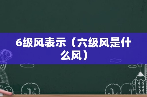 6级风表示（六级风是什么风）