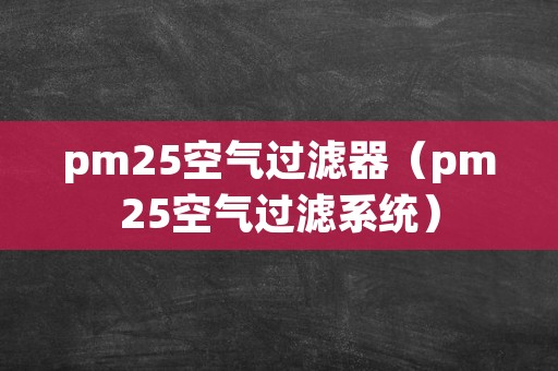 pm25空气过滤器（pm25空气过滤系统）